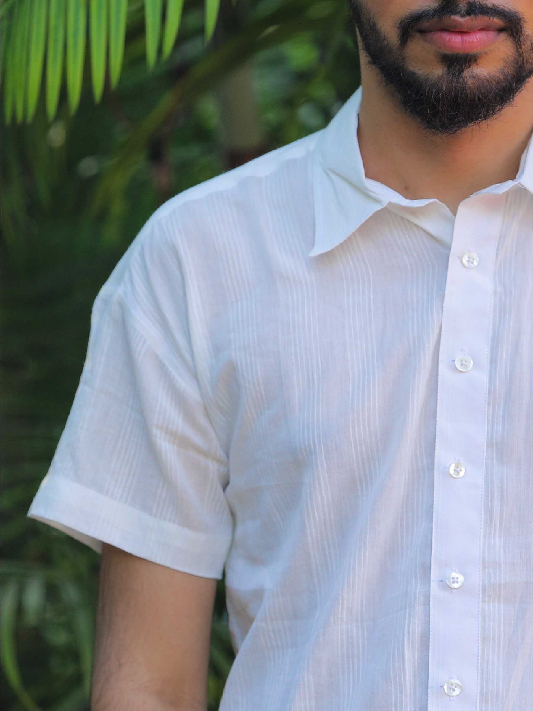 Unisex High Low Shirt | White Stripe