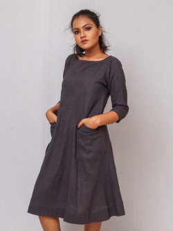 A-line Panel Dress | NAVY