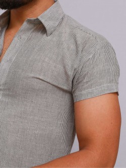 Unisex High Low Shirt | Black & White Stripe