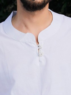 Mandarin Collar Tunic | Solid White
